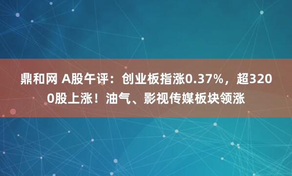 鼎和网 A股午评：创业板指涨0.37%，超3200股上涨！油气、影视传媒板块领涨